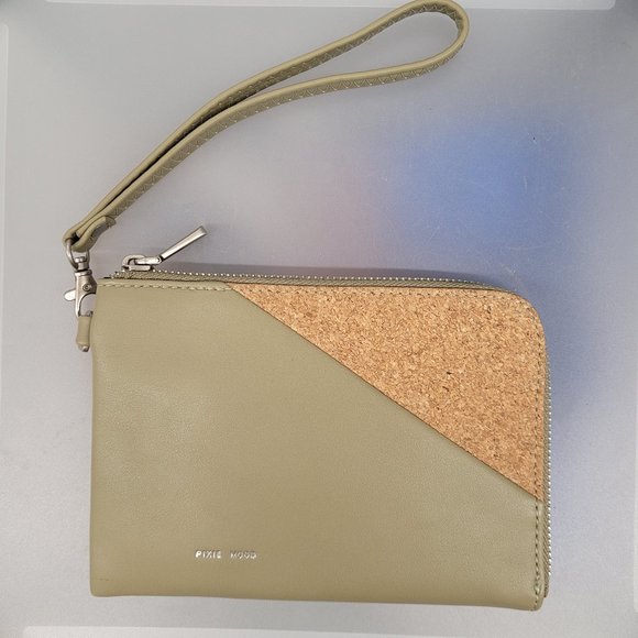 NWT Pixie Mood Stacey wristlet wallet, olive green and cork (RELIST) - Picture 1 of 1